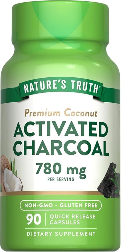 Activated Charcoal Capsule| – 90 Count – Plant-Based Supplement – Non-GMO, Gluten-Free