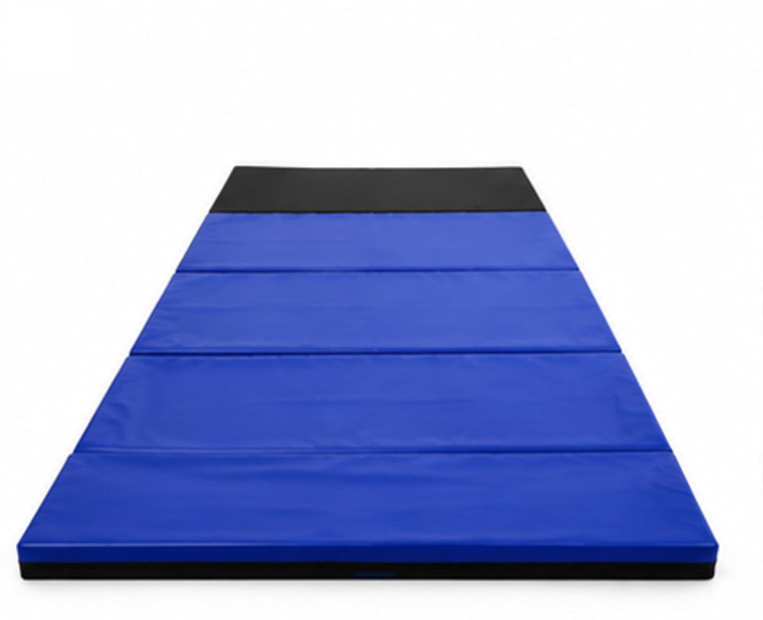 Folding Exercise Mat - Thick Padded Gymnastics Mat with Carrying Handles for Home Gym, Yoga, Tumbling, and Floor Exercises