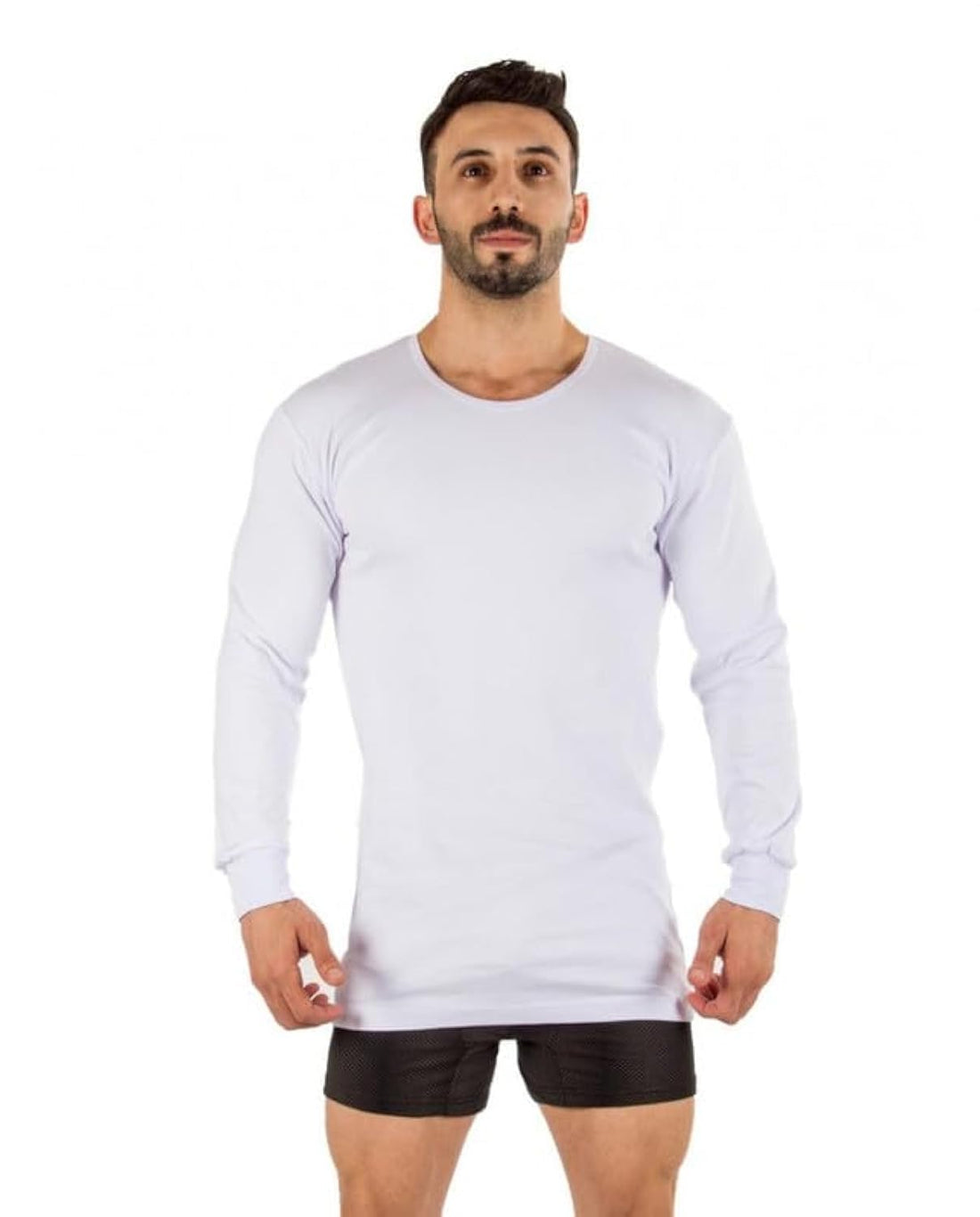 Cottonil Mens White Long Sleeve Combed Cotton 100% Undershirt
