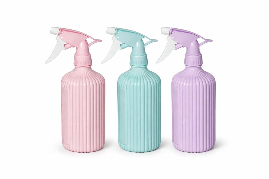 Spray Bottle Set of 3 – Heavy Duty Plastic Water Sprayer with Adjustable Nozzle for Plants, Cleaning, Hair & Home Use - 1000ml (Shape 2)