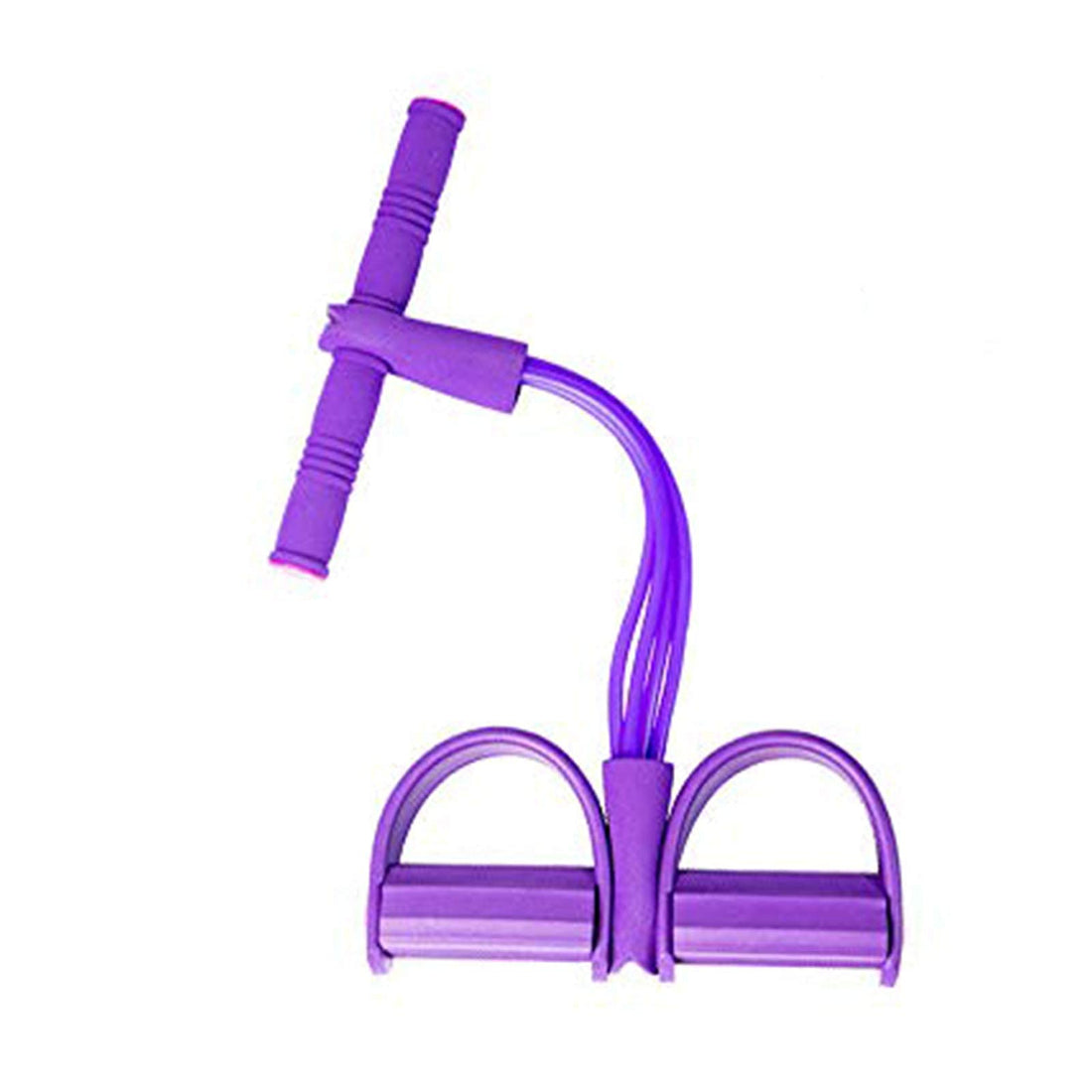 Home 4 Tube Tension Rope Pedal Resistance Band Elastic Sit Up Exercise Pull Band with Handle, Fitness Equipment Yoga Body Trimmer Shaper for Abdomen/Waist/Arm/Leg Stretching Slimming Training