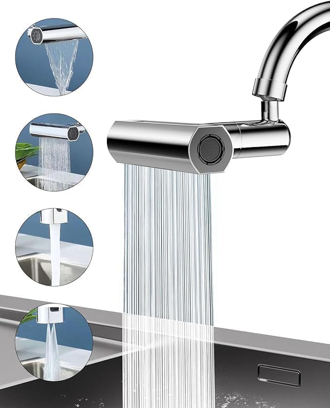 Waterfall Faucet Extender Multi-Mode Water Purifier Filter 360 Degree Swivel Head Kitchen Bathroom Faucet Water Saving Easy Use