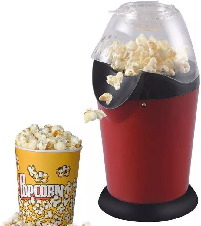 Popcorn Maker, Oil and Salt Free Popcorn Maker, Easy to Clean Aluminum Design with Clear Lid for Perfect Heat Circulation, 100g Capacity, Popcorn HMA-1007 Volura