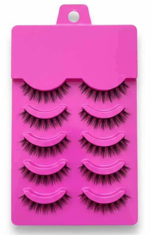 Cat Eye Lashes 5PAIRS - Natural Eyelashes Short Wispy Lash Strips Volume False Eyelash Cateye - (014)