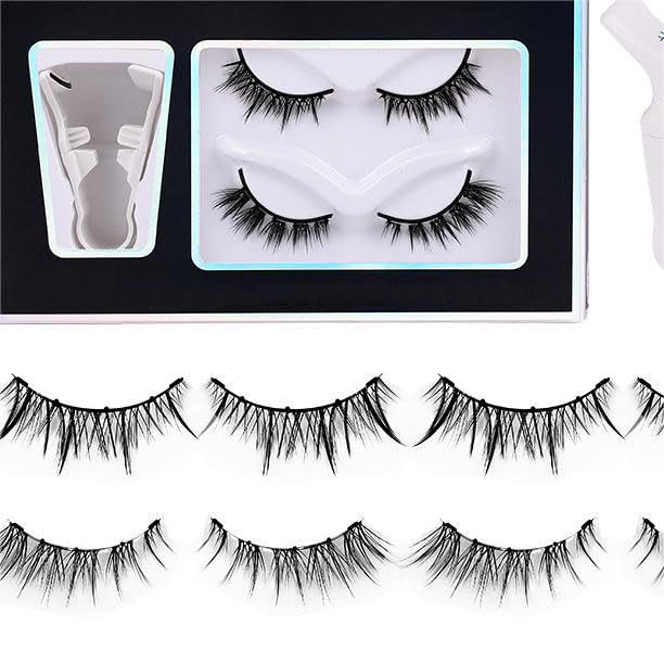 2 Pairs Eyelashes Kit With Magnetic Lash Applicator Natural Wispy Manga Lashes Reusable Magnetic Lashes