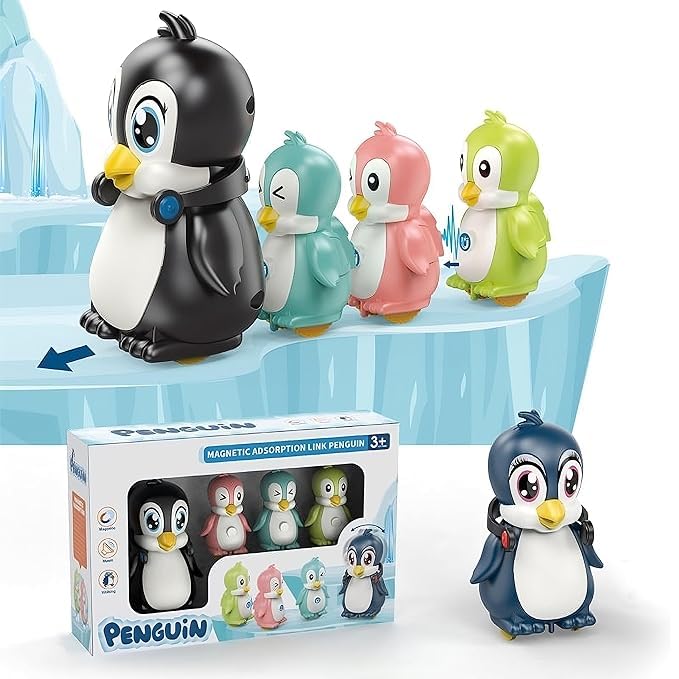 Magnetic Interactive Penguins for Kids Walk and Sing with Attractive Lights and Colors Encourages Group Play Develops Social Skills