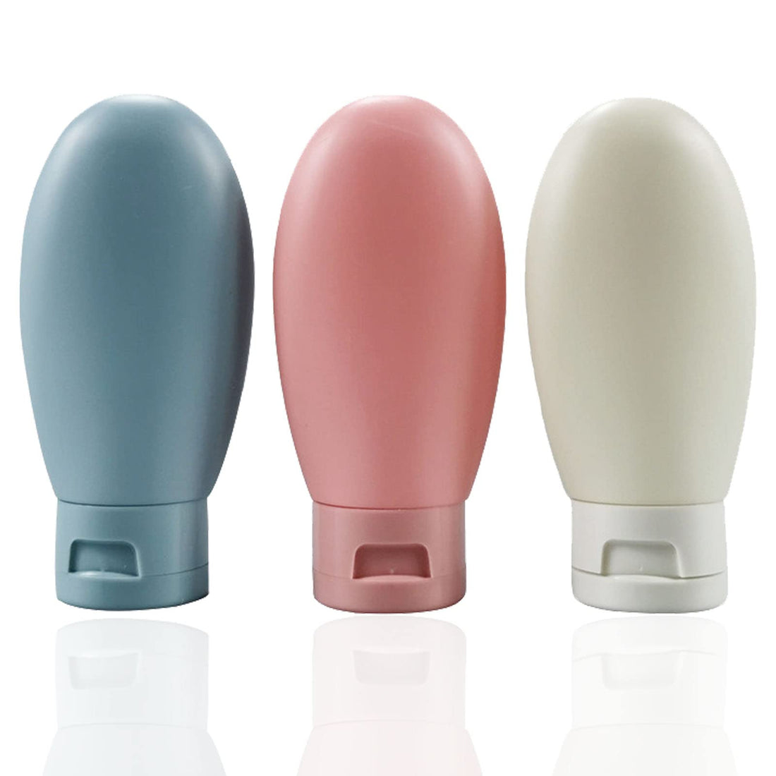 DMQ 3 Pcs Travel Bottles Set,60ML Small Mini Empty Plastic Squeeze Bottles for Travel Toiletries,Shampoo and Conditioner