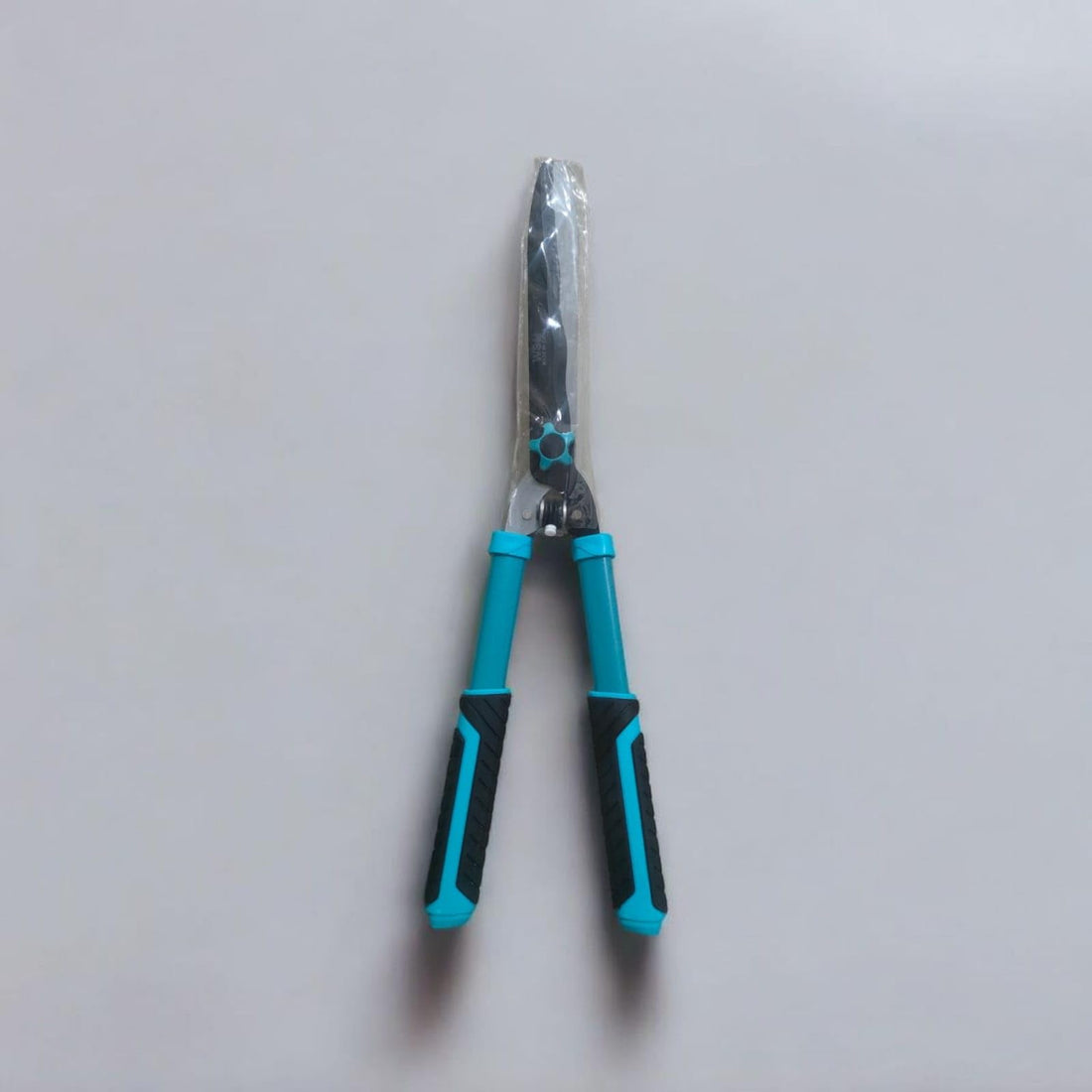 Garden Hedge Shears with Ergonomic Handles, Professional Pruning Scissors, Teal and Black