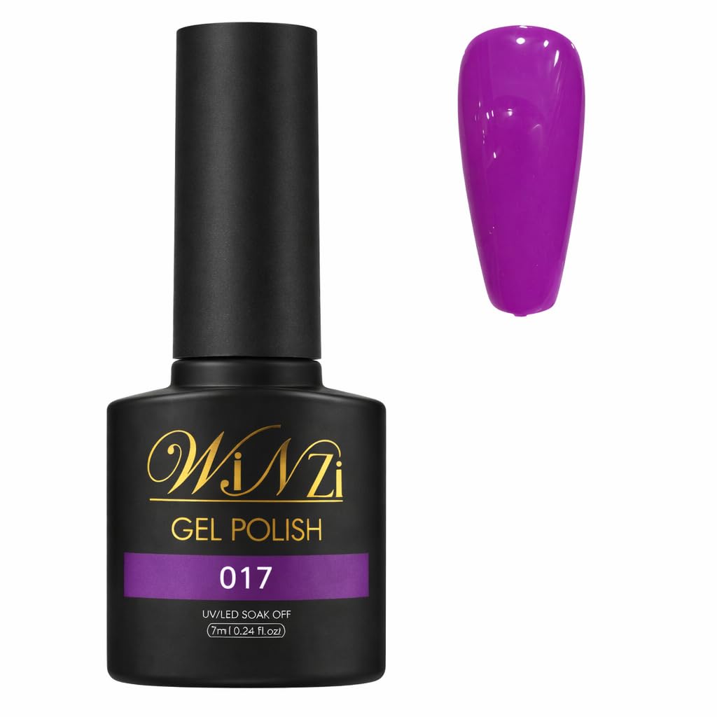 Purple Gel Nail Polish 7ML, Rich Purple Shade, Soak Off UV LED Gel, Smooth Application, High Gloss Finish, Elegant Color for Salon & Home DIY Manicure Nail Art (017)