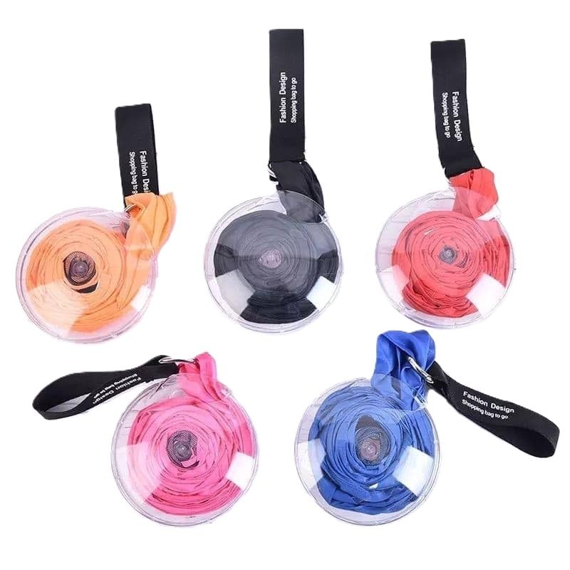 Foldable Rolling Shopping Bag Keychain, Waterproof Reusable Grocery Tote with Wheels, Compact Portable Storage Bag, Space-Saving Travel & Daily Use Carry Bag, 40x33x10 cm, Pack of 6