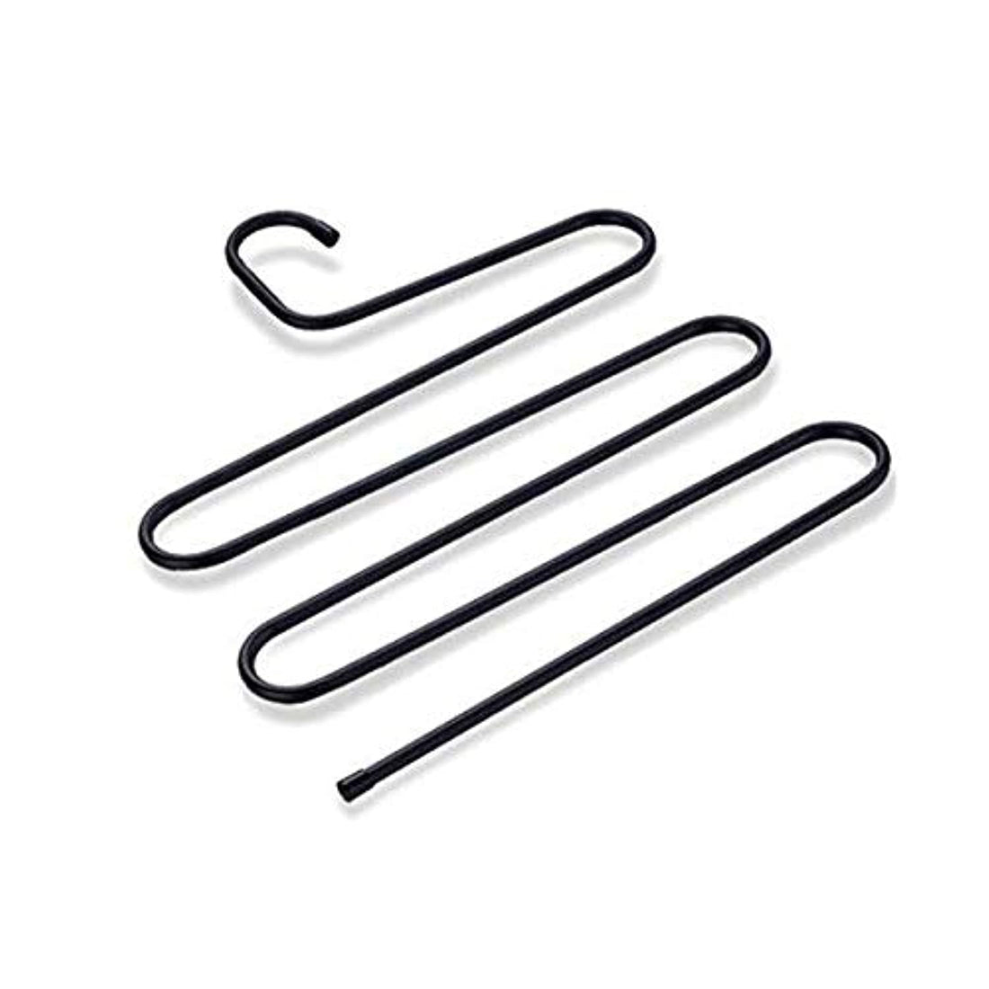 Multilayer multi function s magic pants rack shape iron art clothing storage racks clothes hanger storage holder wardrobe laundr black, One Size