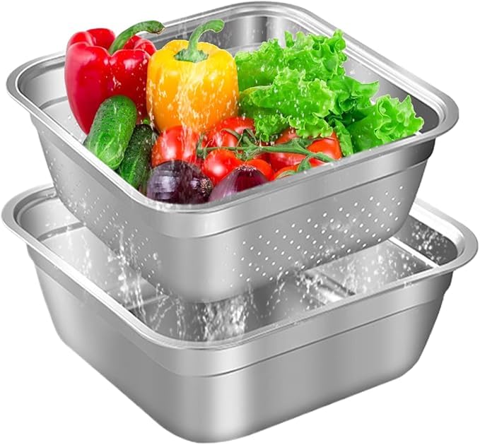 Kitchen Stand Mixer and Strainer Set - Versatile for Kneading and Washing Vegetables and Fruits - Practical Daily Design Z (Size 26)