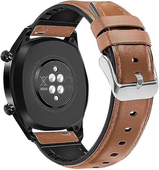 Next Store Faux Leather Strap Waterproof Silicone Padded Strap Compatible with Watch GT2/GT3/GT4/46mm 22mm