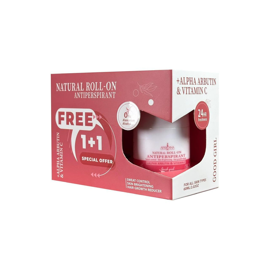 Africana Natural Deodorant Roll-On – Good Girl Scent – Buy 1 Get 1 FREE