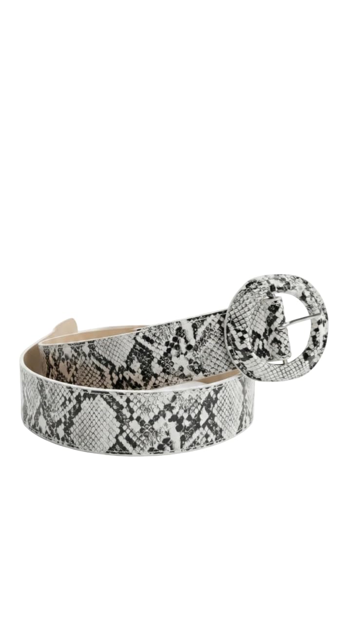 Nopatia Bohemian Western Women's Wide Waist Belt Snakeskin Leather Loops with Metal Eyelets and Large Vintage Buckle, Perfect Fashion Accessory for Dresses, Jeans, Fashion