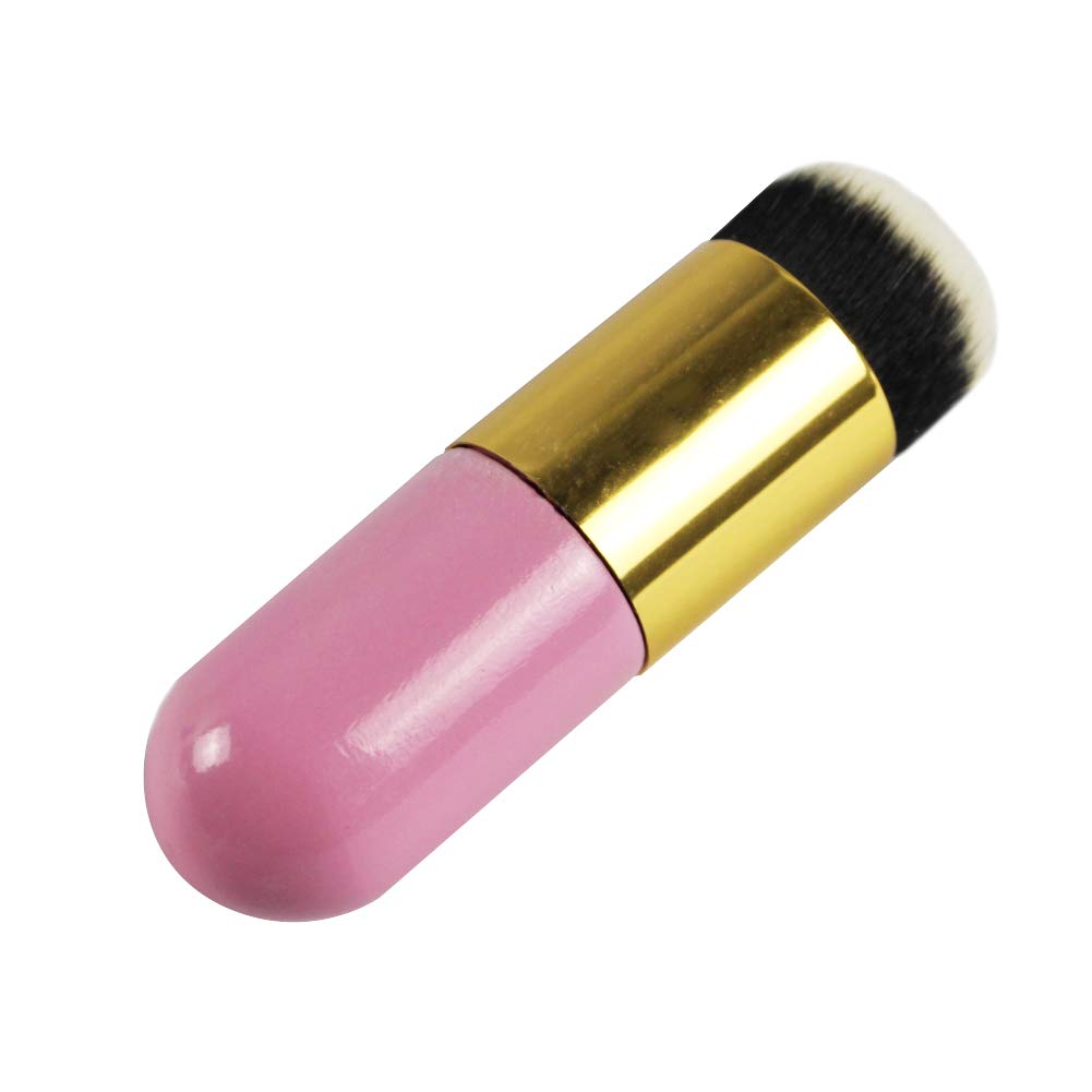 Foundation Makeup Brush with Premium Quality Synthetic Dense Bristles For Blending Liquid Cream or Flawless Powder Cosmetics (Pink)