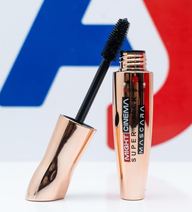 Might Cinema 5 Stars Mascara, Rose Gold Metallic Packaging, Super Black