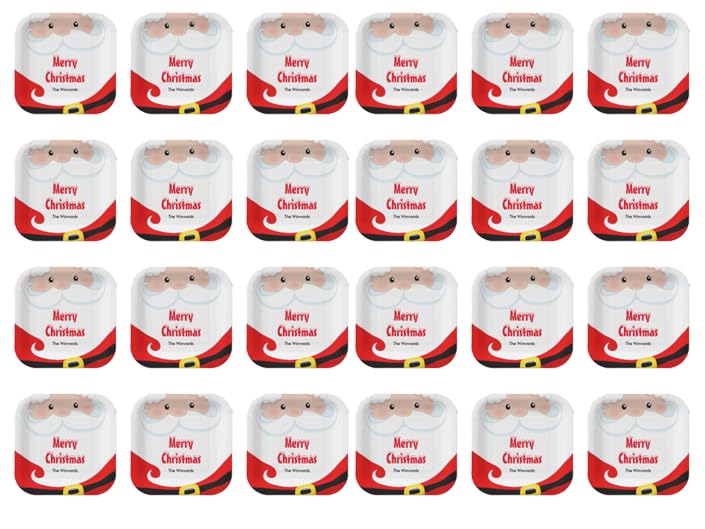 Party plates in distinctive shapes for Christmas, Santa Claus, size (24x24), pack of 24 pieces