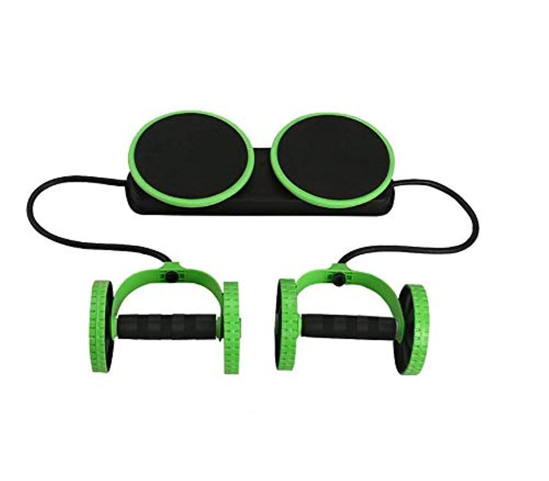 Roller Wheel - Wheel Exercise Fitness Equipment - 5-in-1 Multi-Functional Core Ab Workout Abdominal Wheel Machine - Ab Roller Home Gym Equipment for Both Men & Wome Green