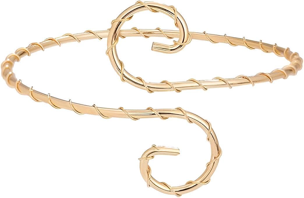 Bracelet for Women - Elegant Gold Cuff for Upper Arm, Adjustable Circular Bangles for a Stylish Look