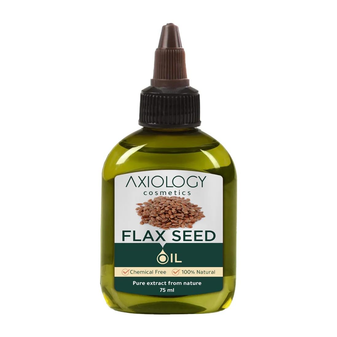 Axiology Flax Seed Oil, 100% Natural, Chemical Free, Pure Extract, 75 ml