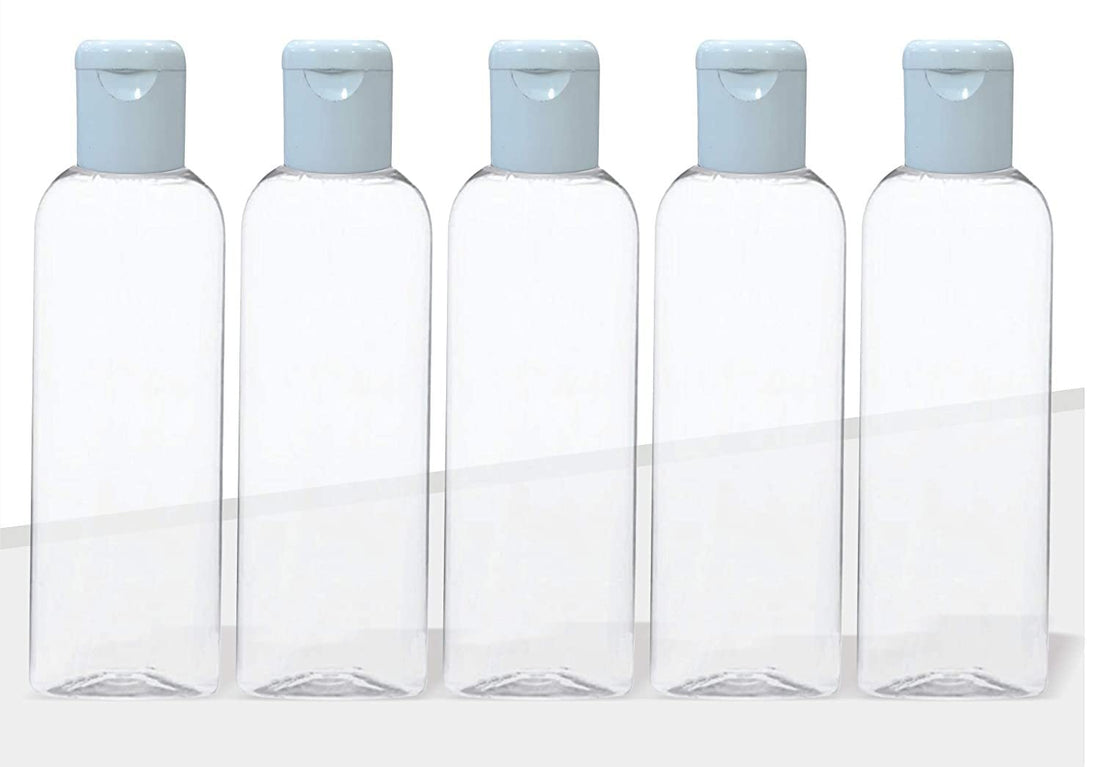 Zenvista Meditech Multipurpose Empty Transparent Bottles With Flip Top Cap (100ml)(Pack Of 5)