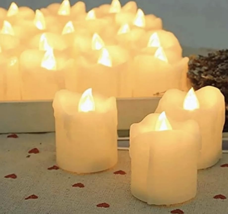 Flameless Candles, Fake Flameless Candles, 24 Pack 200+ Hours Battery Operated LED Lights Warm White, for Party, Table, Festival, Birthday Decorations (Square Candle)