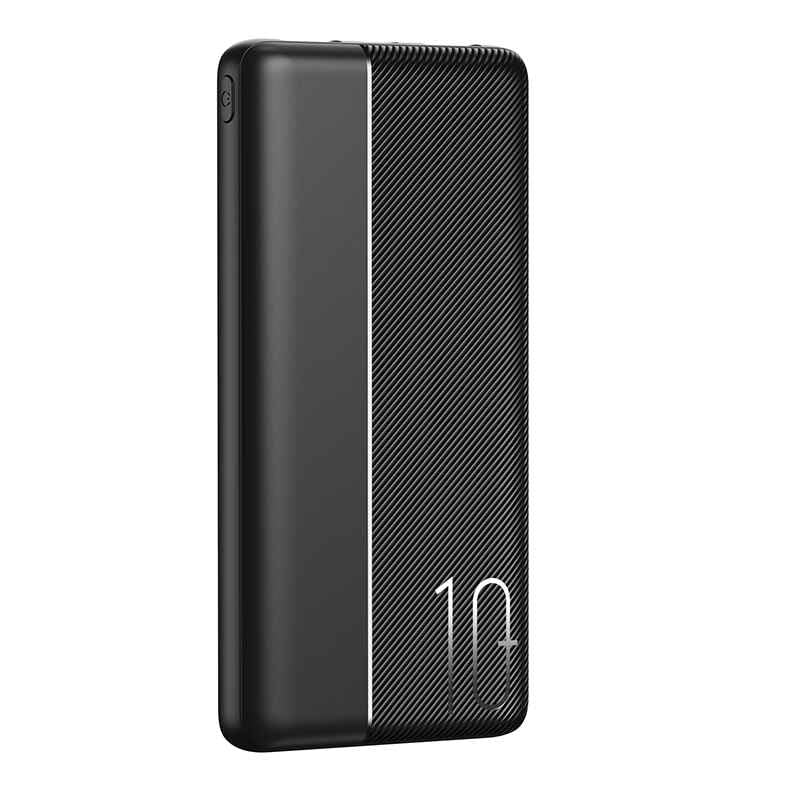 WiWU AT0918 Power Bank 10,000mAh, Portable Charger with PD & QC Fast Charging, Ultra-Compact Lightweight Battery Pack, Smart Power Management – Black | 18 Months Warranty