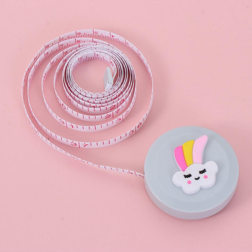 Child-Friendly Measuring Tape - 60-Inch Soft Fabric Ruler with Bunny Design and Retractable Pocket, Perfect for Hobbies, Sewing, School, and Travel Applications