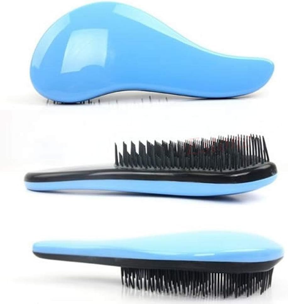 Detangling Hair Brush For Kids And Adults, Gentle Hair Care Brush With Soft Flexible Bristles For Straight, Natural, Curly, Dry, Or Wet Styling, Loosen Knots And Tangles (Light blue)