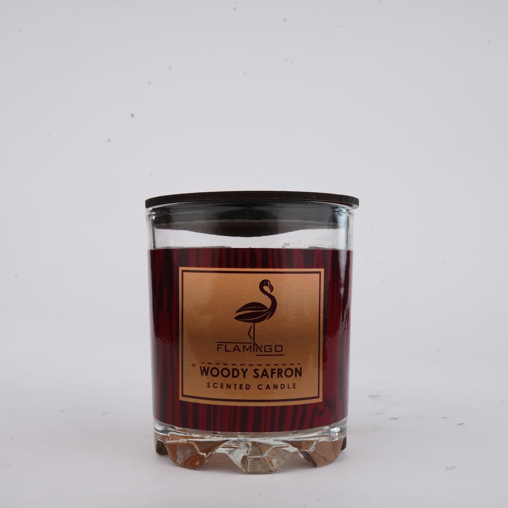 Flamingo Woody Saffron Scented Candle 160 g