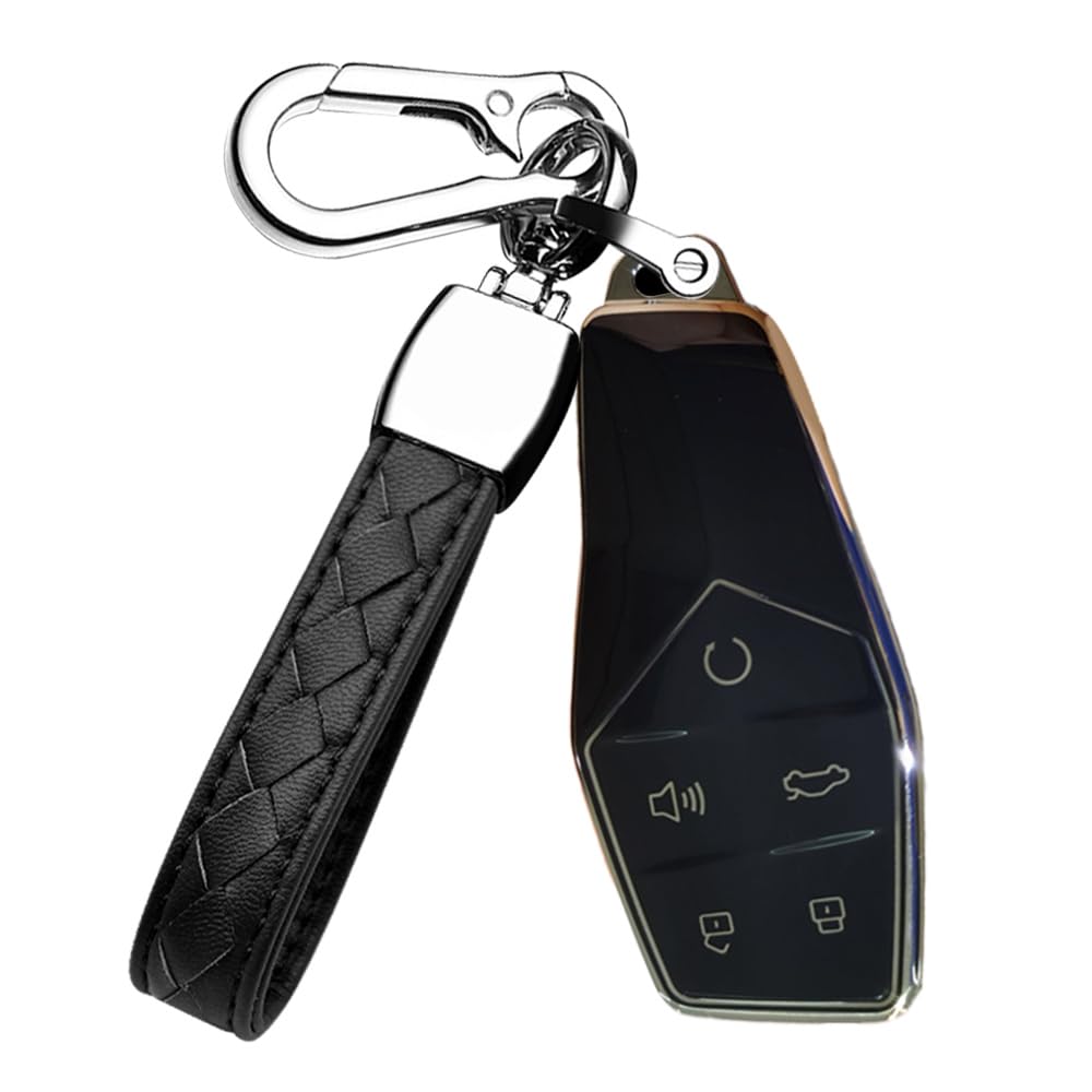 Soft TPU Key Fob Cover for MG ONE 2022 Accessories with Keychains 5 Button Car Key Case Cover Protector for MG ONE