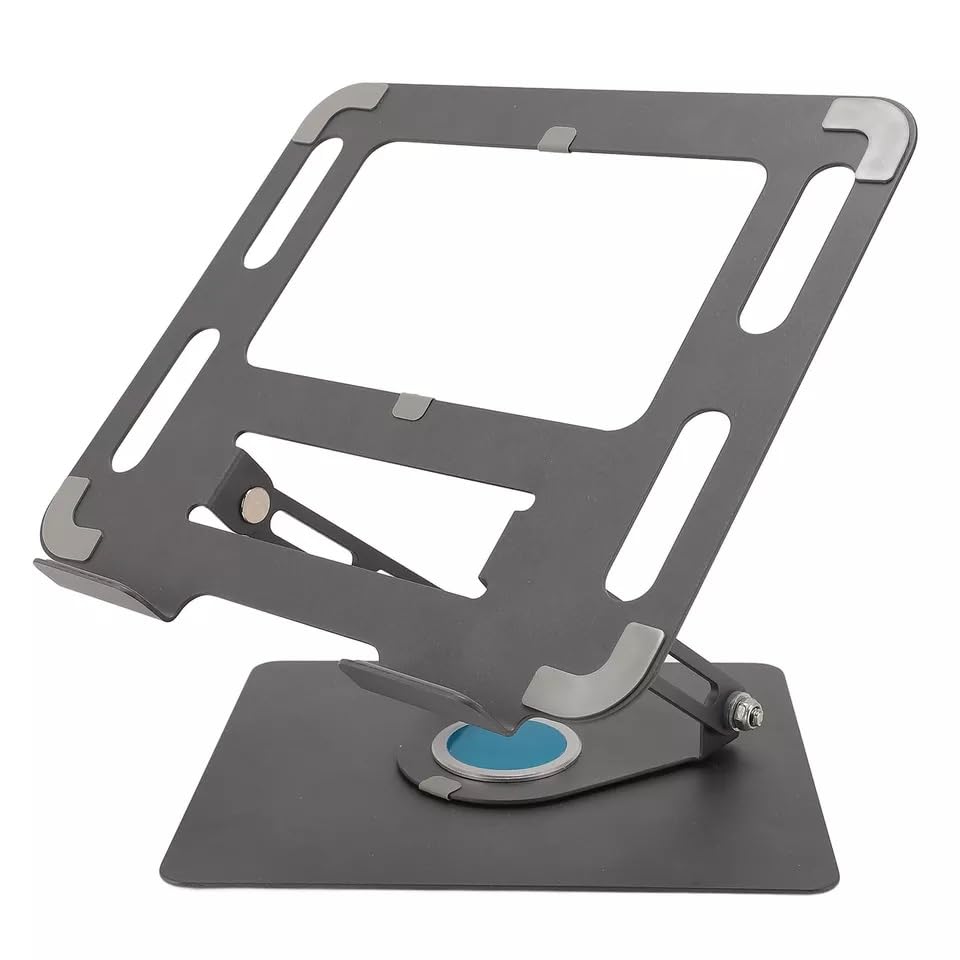 Carbon Steel Laptop Stand Foldable Portable - 360 Degree Rotatable Non Slip Base -Ergonomic Adjustable Angle And Height Laptop Stand Holder for Desk for 11 to 15 inch Laptops
