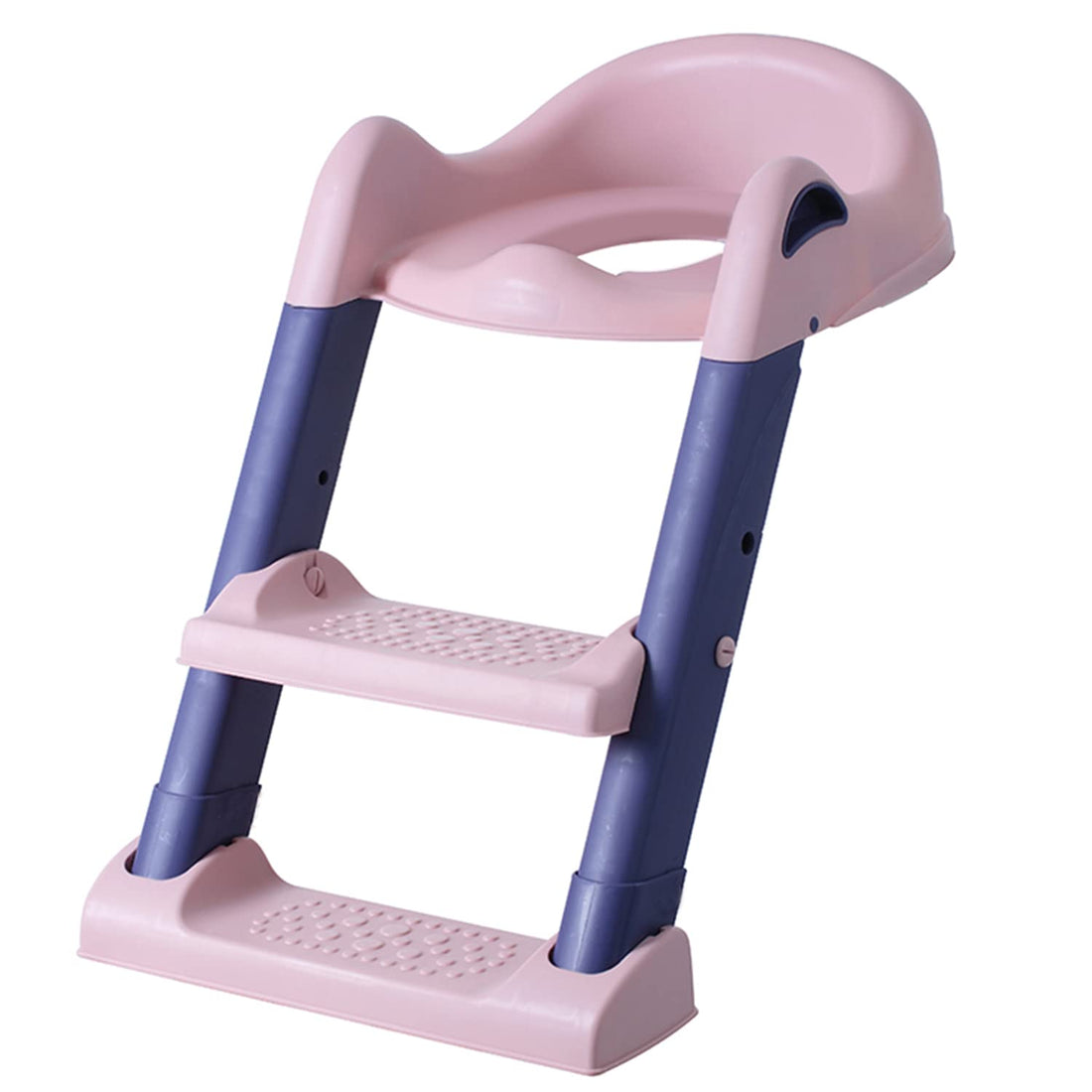 ECVV Potty Training Toilet Seat, Foldable Stool With Ladder, Used In Most Toilets, Can Bear 75kg, (PINK)