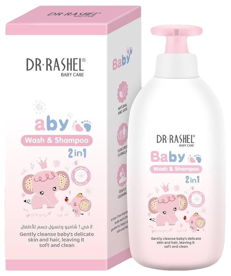 Dr. Rashel 2-in-1 Baby Wash and Shampoo 300 ml, Pink