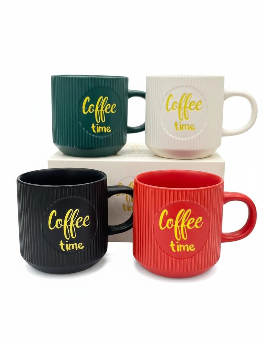 Dishwasher Safe Mugs - Treat yourself to these happy floral porcelain coffee mugs with a yellow‑green dipped base, designed for easy dishwasher cleaning, perfect for coffee rituals. (1Model)