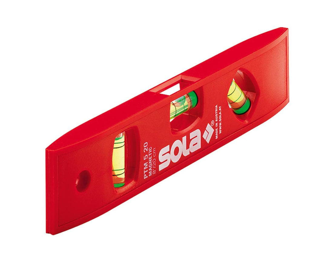 Sola PTM 5 20 20 cm Torpedo Spirit Level - Red
