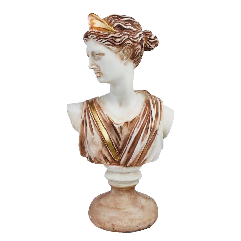 ALKING Greek Goddess of Wisdom and War Athena Bust - Upscale Home Office Decor - Handcrafted Porcelain Sculpture with Exquisite Details - Modern Space Decor Art Piece (Dyed White)
