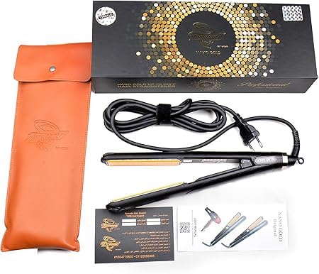 Professional Hair Straightener with Dual Plate Technology (2 Layers) | Digital Display & 6 Adjustable Heat Levels | Advanced Styling Tool to Effectively Smooth Hair | Shiny & Straight Results