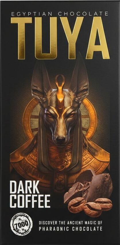 Egyptian Tuya Chocolate - Dark Chocolate with Strong Coffee Flavor and Premium Pharaonic Touch - 65g