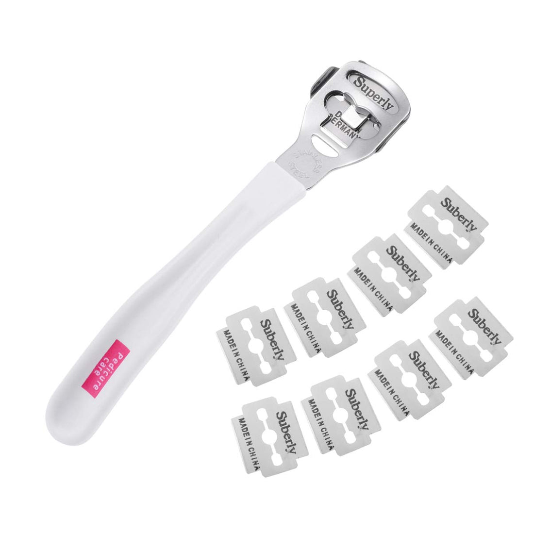 HEALLILY 21 Pieces Callus Shaver Set- 20 Replacement Slices Blades 1 Callus Shaver Hard Skin File Hand Foot Care Tool Pedicure Tool