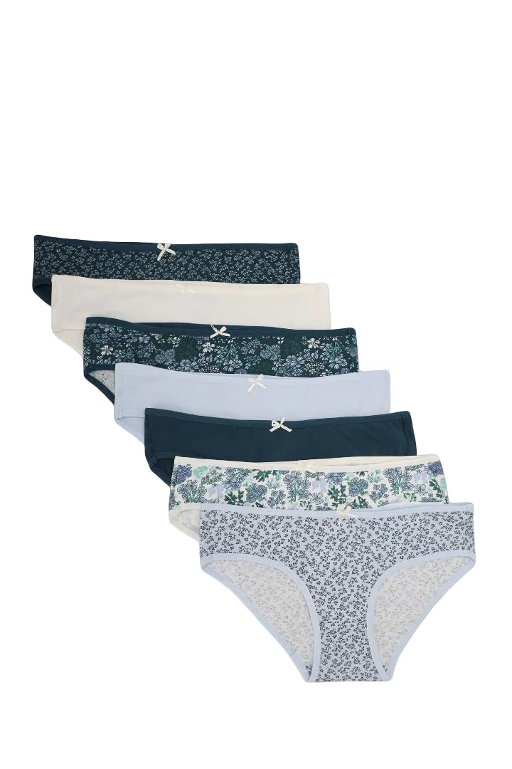 CARINA Womens Pack of 7 Colored Bikini Panties Bikini Style Underwear