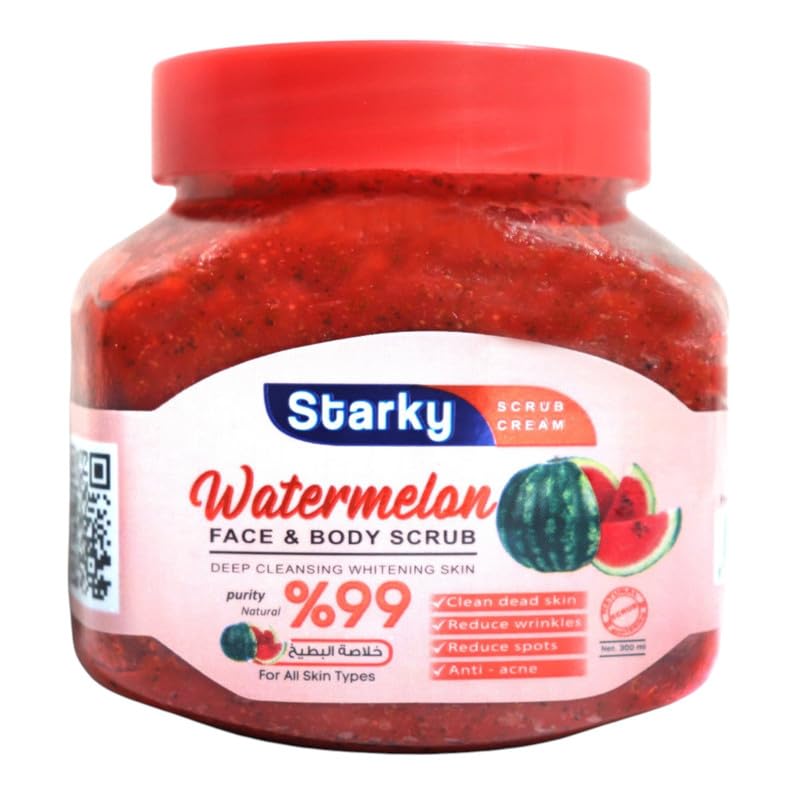 Starky Scrub Cream Face&Body Scrub Deep Cleansing Whitening Skin With Watermelon For All Skin Types-300ml