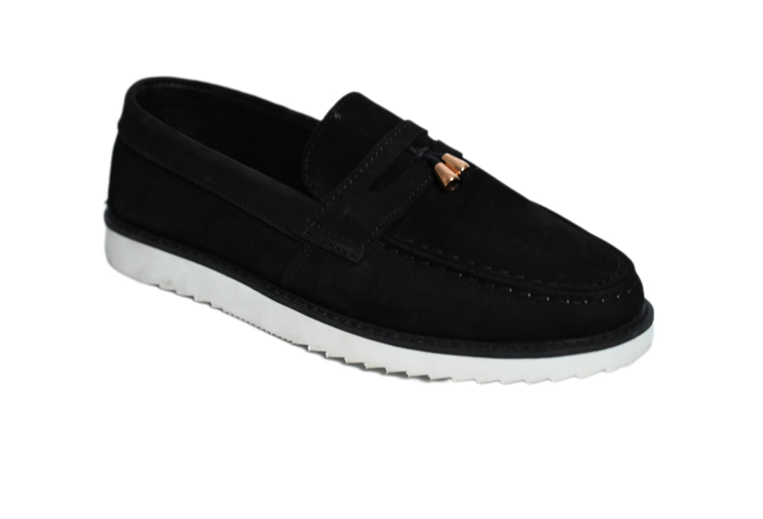 Men's Genuine Leather Slip On Loafers – Comfortable Casual Walking Shoes – Non-Slip Rubber Sole – 5 Colors Available