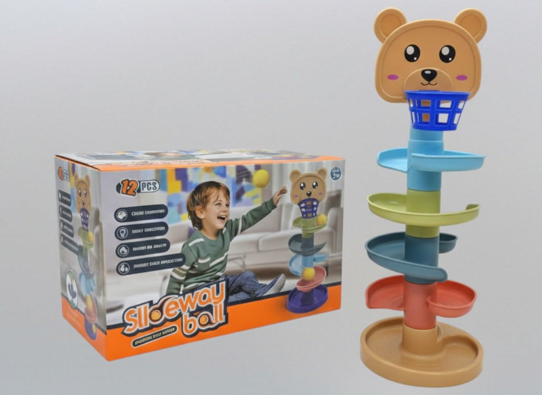 Mnamino Store Special Design Ball Ramp Toy, Rolling Ball Tower Educational and Entertainment Toy, High Quality Plastic, Multiple Colors with Balls
