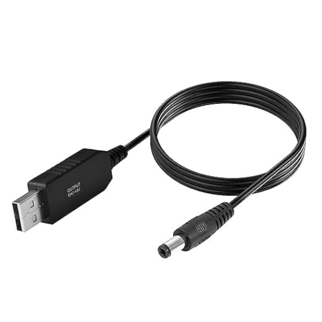 USB Power Cable DC 5V to 12V USB Power Supply Cable with DC 5.5 x 2.1mm Plug for LED Light Fan, Router, Charging Adapter, (1M) for Charging Adapter Power Bank Speaker Router