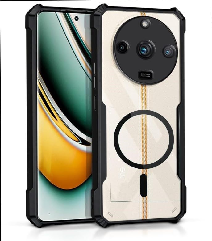 Magnetic Clear Case for Realme 11 Pro Plus & Realme 11 Pro/realme 11 pro plus & realme 11 pro plus & realme 11 pro plus & realme 11 pro cover (black)