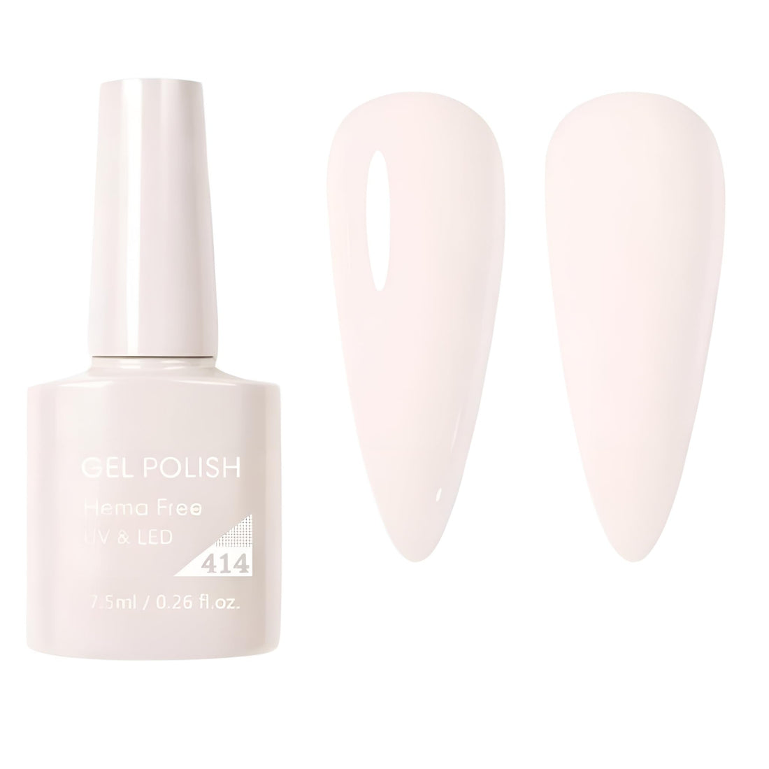 Gel Nail Polish Soak Off UV LED, Vanilla Cream Color, Smooth High Coverage Formula, Long Wearing Manicure Gel, Easy Application for Nail Art & Salon Use, 7.5ml (Shade 414)
