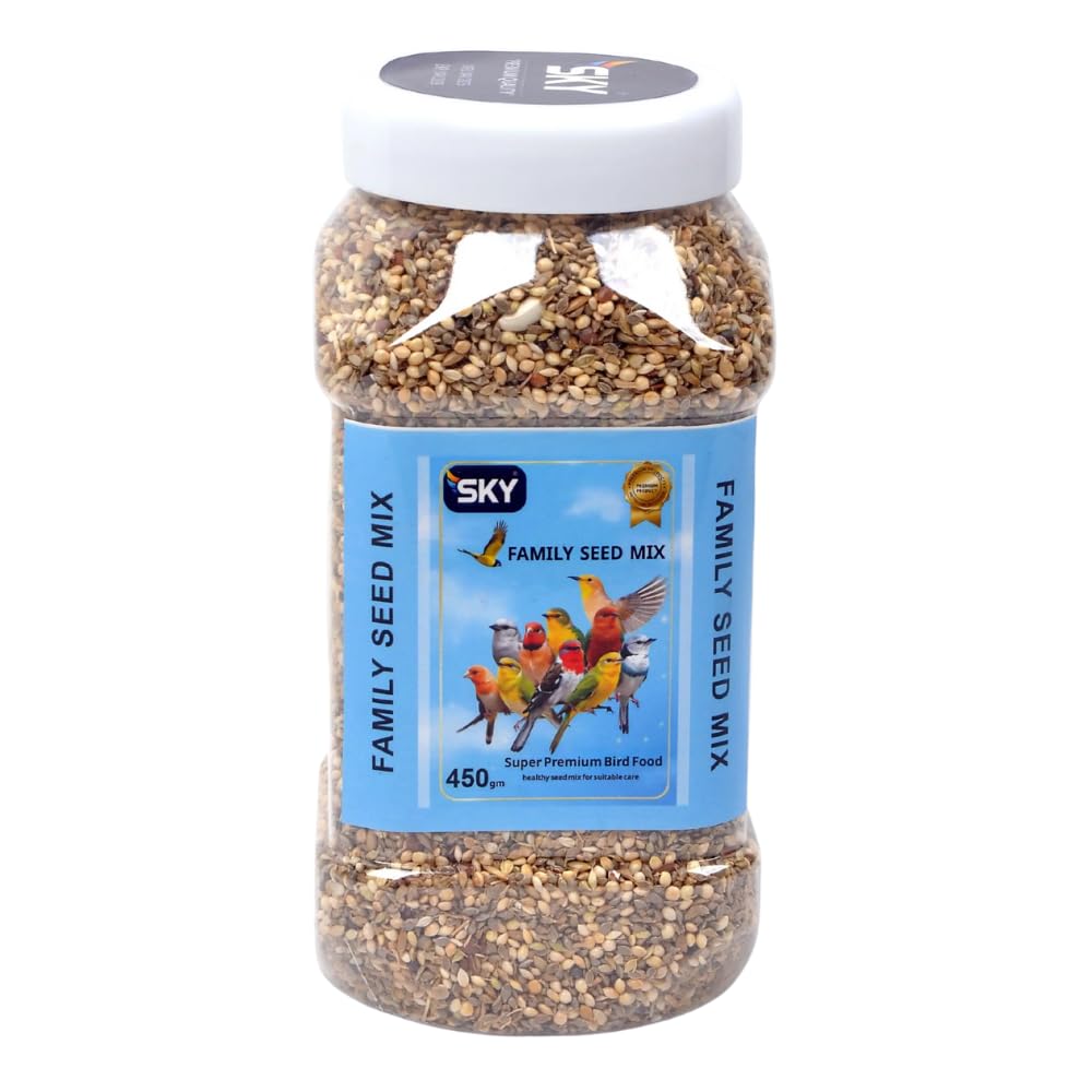 Finches Eat | Sky Family Seed Mix 450g | Daily Feed for All Small Ornamental Birds | Assorted Grains for Finches, Canaries, Budgies
