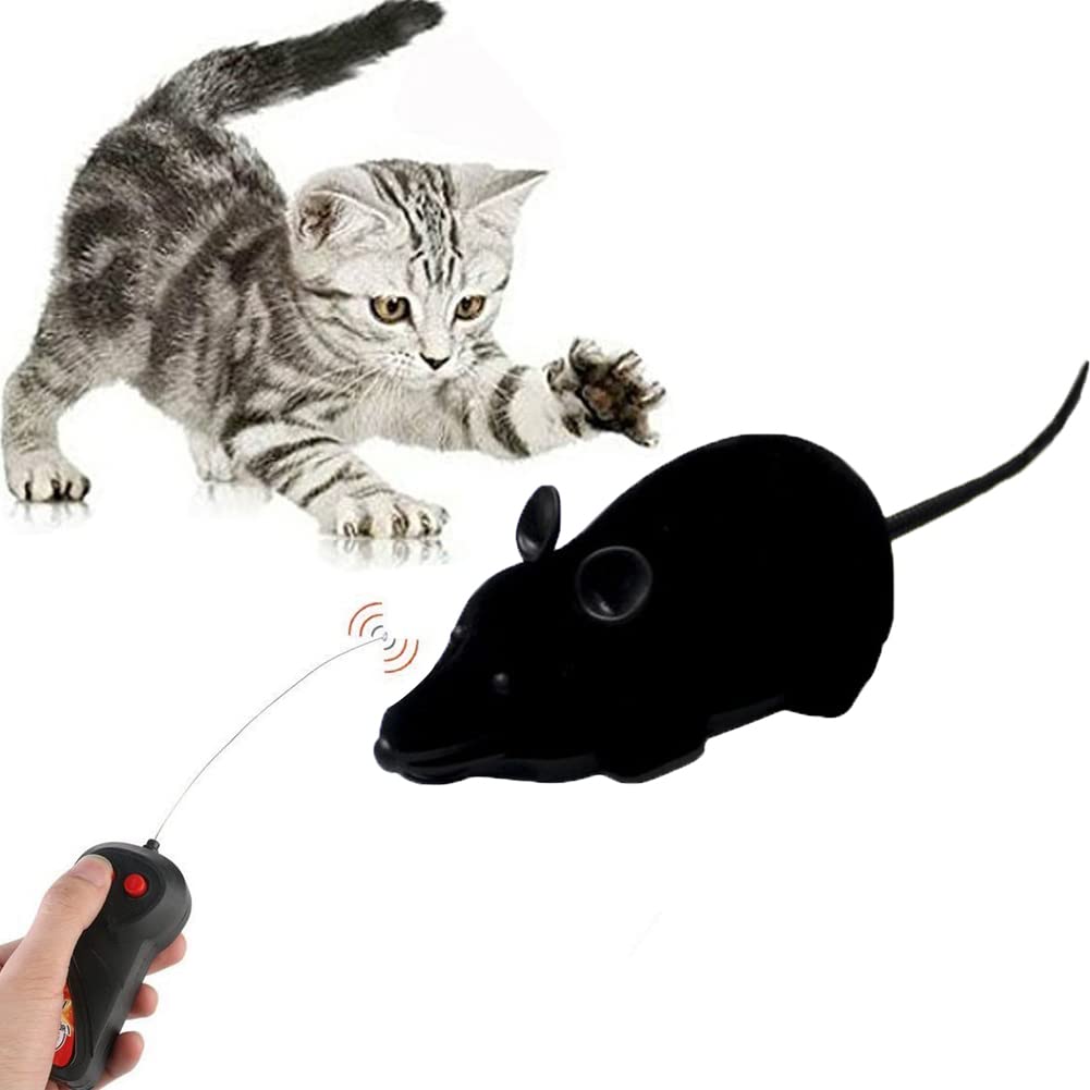 Remote Control Rat Toy, Wireless Remote Control Mouse Toy Fake RC Rat Toy Giant Realistic Rat Model Prank Joke Tricky Toy for Kids Halloween Christmas Birthday Gift Cat Dog Toy Black
